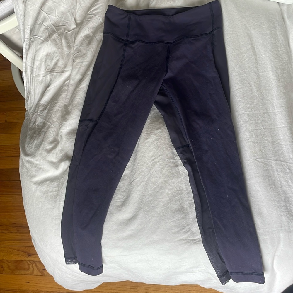 Navy Lululemon Capri Leggings with Mesh